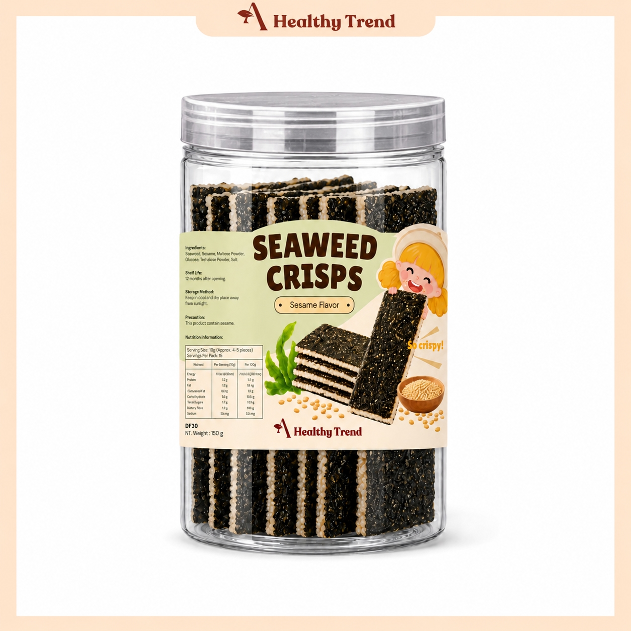 Dried Seaweed Crisps with Sesame flavor (150g) image