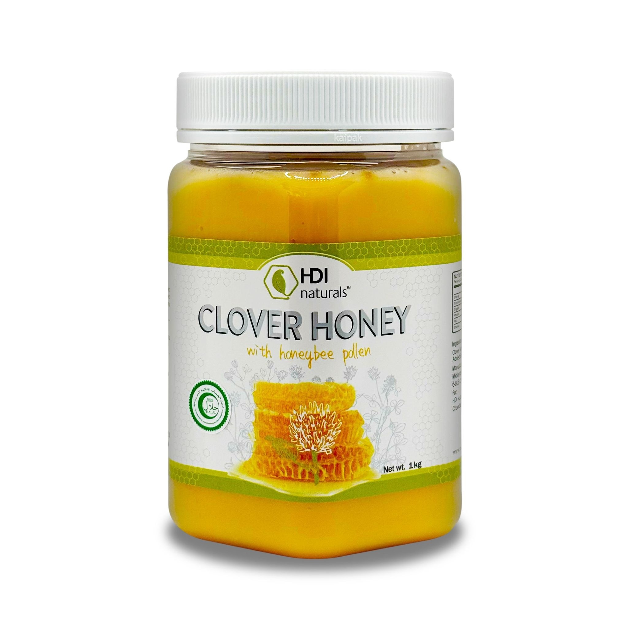 HDI Naturals™ Pure Clover Honey with Honeybee Pollen - Madu Asli dari New Zealand - 1kg