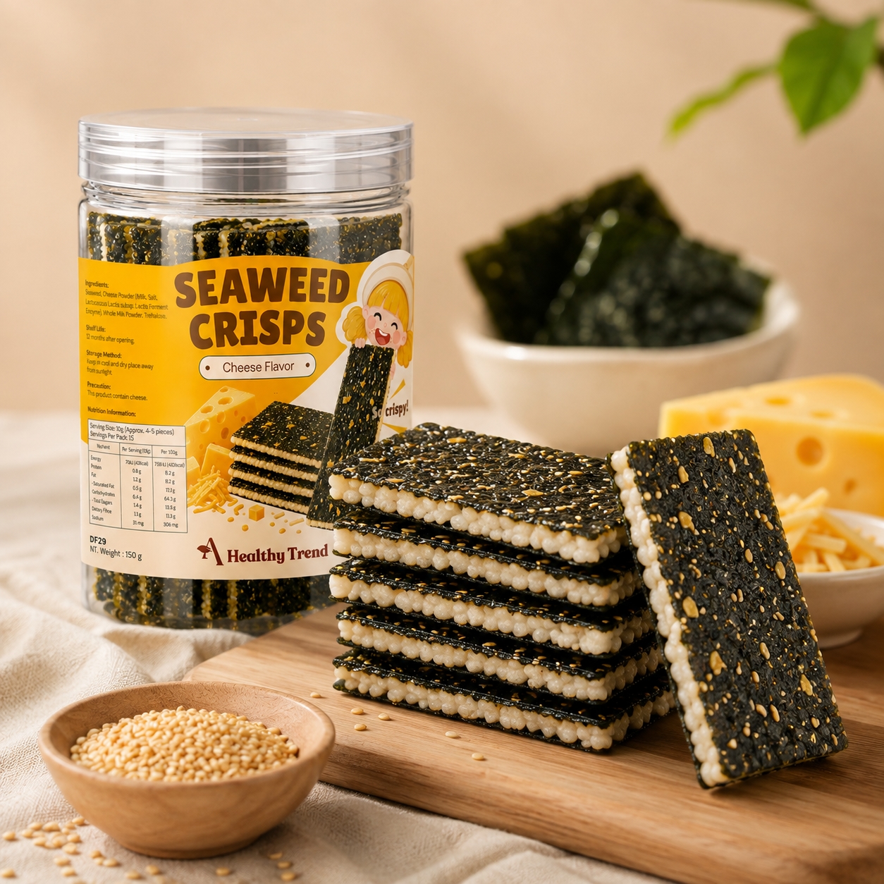 Seaweed Crisps with Cheese Flavor (150g) image