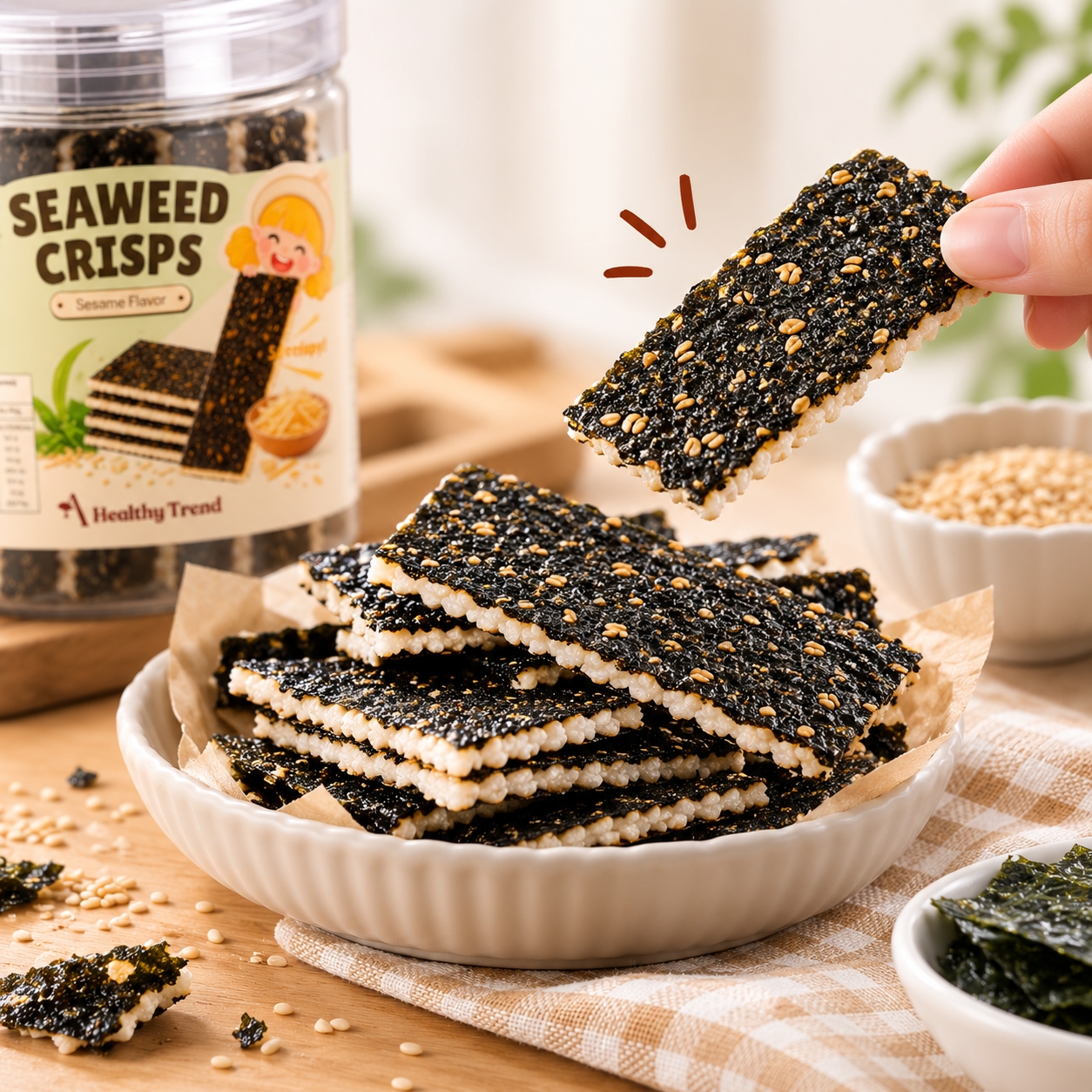 Dried Seaweed Crisps with Sesame flavor (150g) image