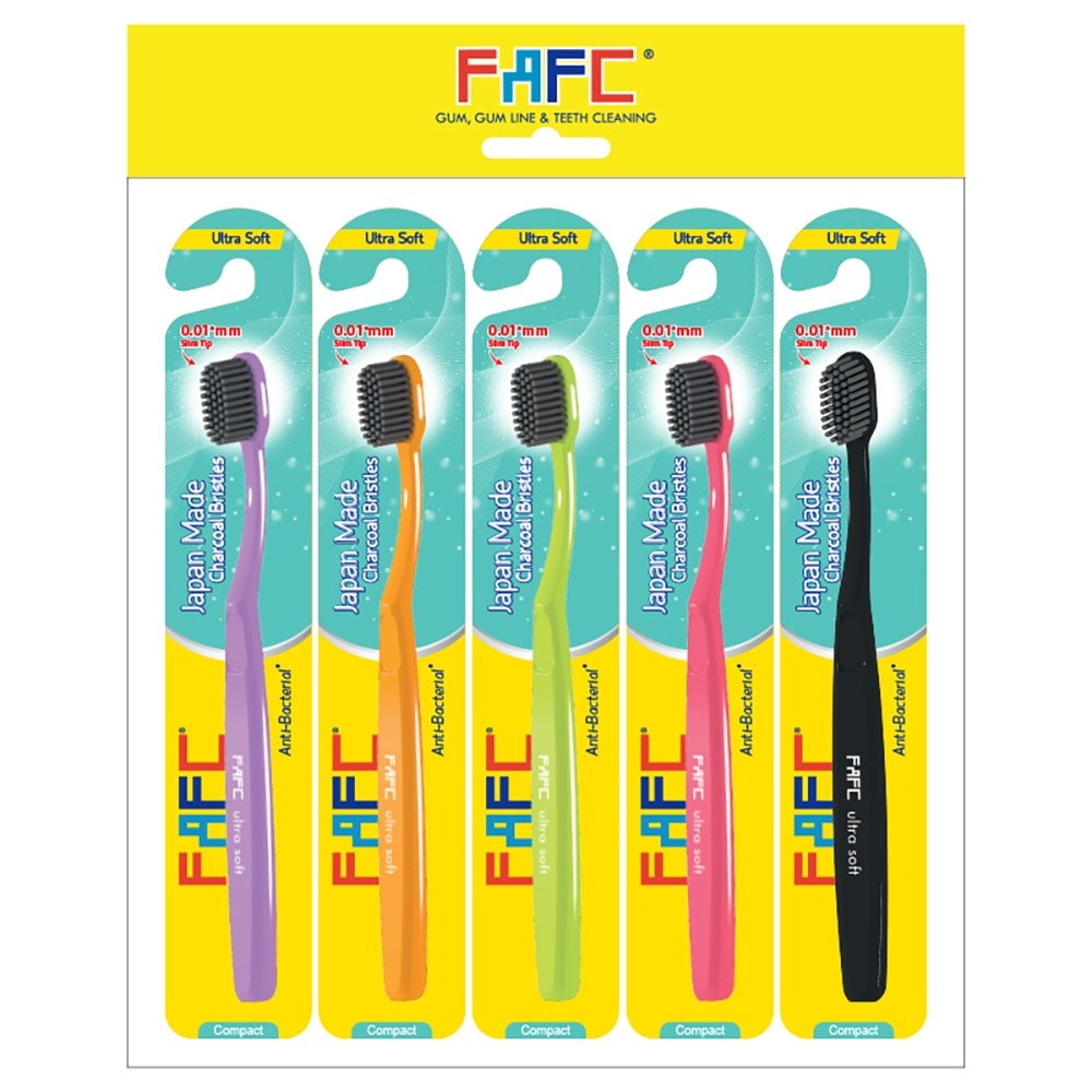 FAFC Compact Charcoal Adult Toothbrush [Buy 3 Free 2]