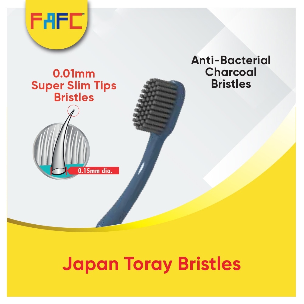 FAFC Compact Charcoal Adult Toothbrush [Buy 2 Free 1]