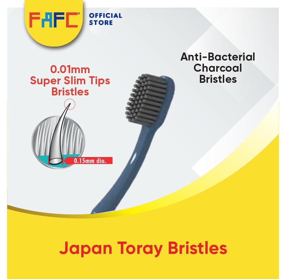 FAFC Compact Charcoal Adult Toothbrush [Buy 3 Free 2]