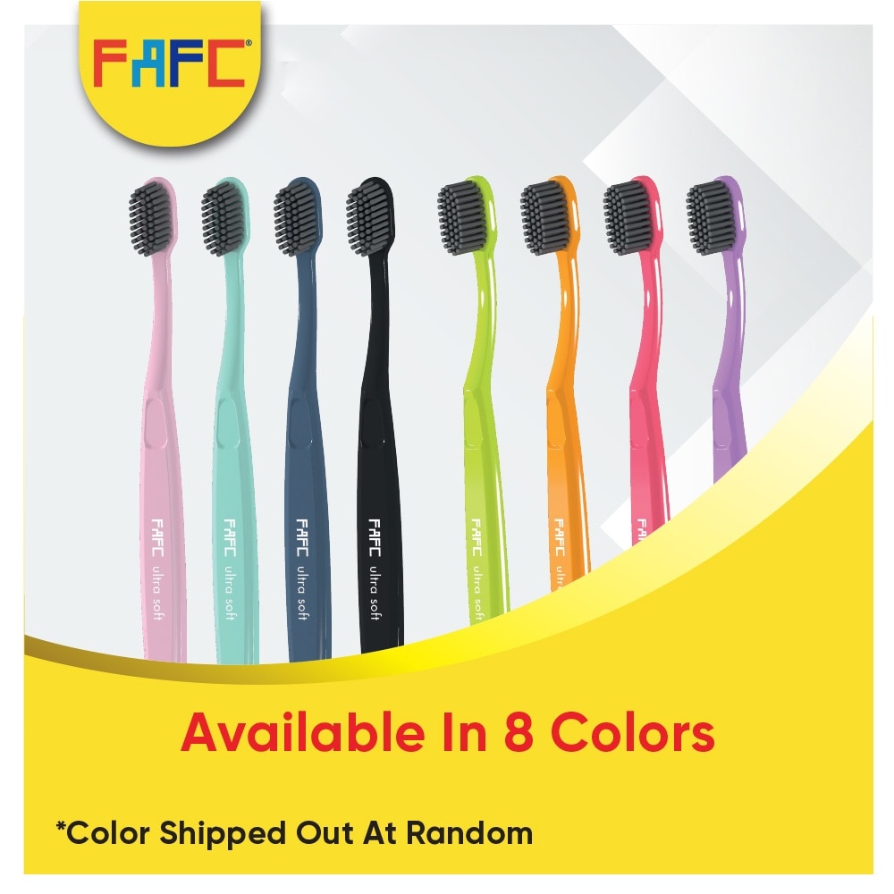 FAFC Compact Charcoal Adult Toothbrush (1 Pc) Japan Toray Charcoal Bristles Ultra Soft