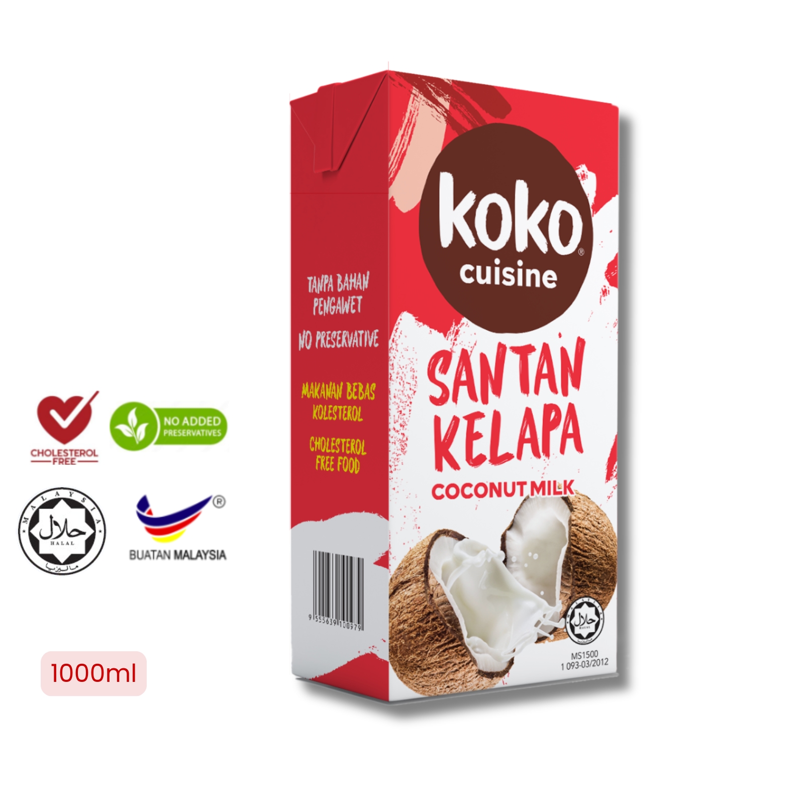 Koko Cuisine Coconut Milk Santan Kelapa for Cooking (1 litre)