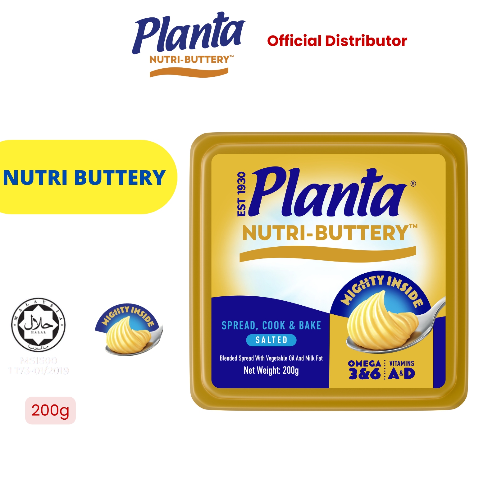 Planta Nutri-Buttery Spread, Cook & Bake 200g