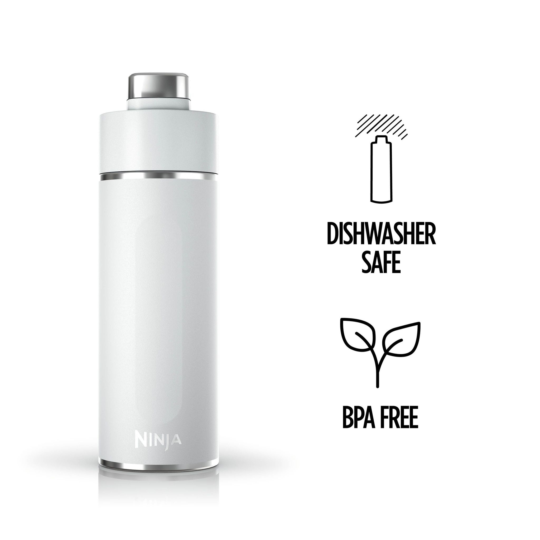 Ninja Thirsti White - The Leak-Proof Insulated Travel Bottle 700ml