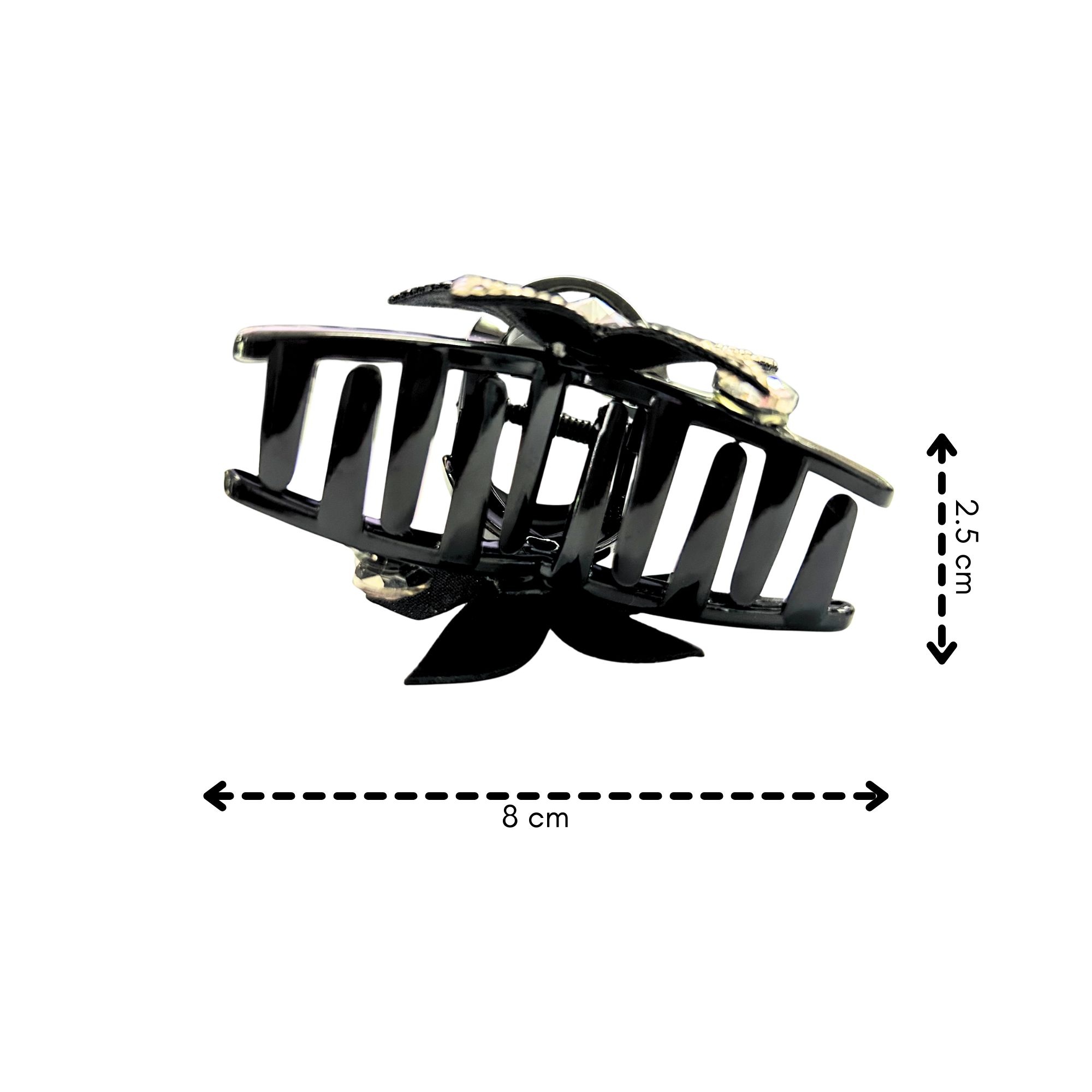 #EA0029 CRYSTAL BLOOM HAIR CLAW CLIP 8CM