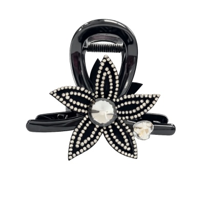 EVA & EVE - #EA0029 CRYSTAL BLOOM HAIR CLAW CLIP 8CM