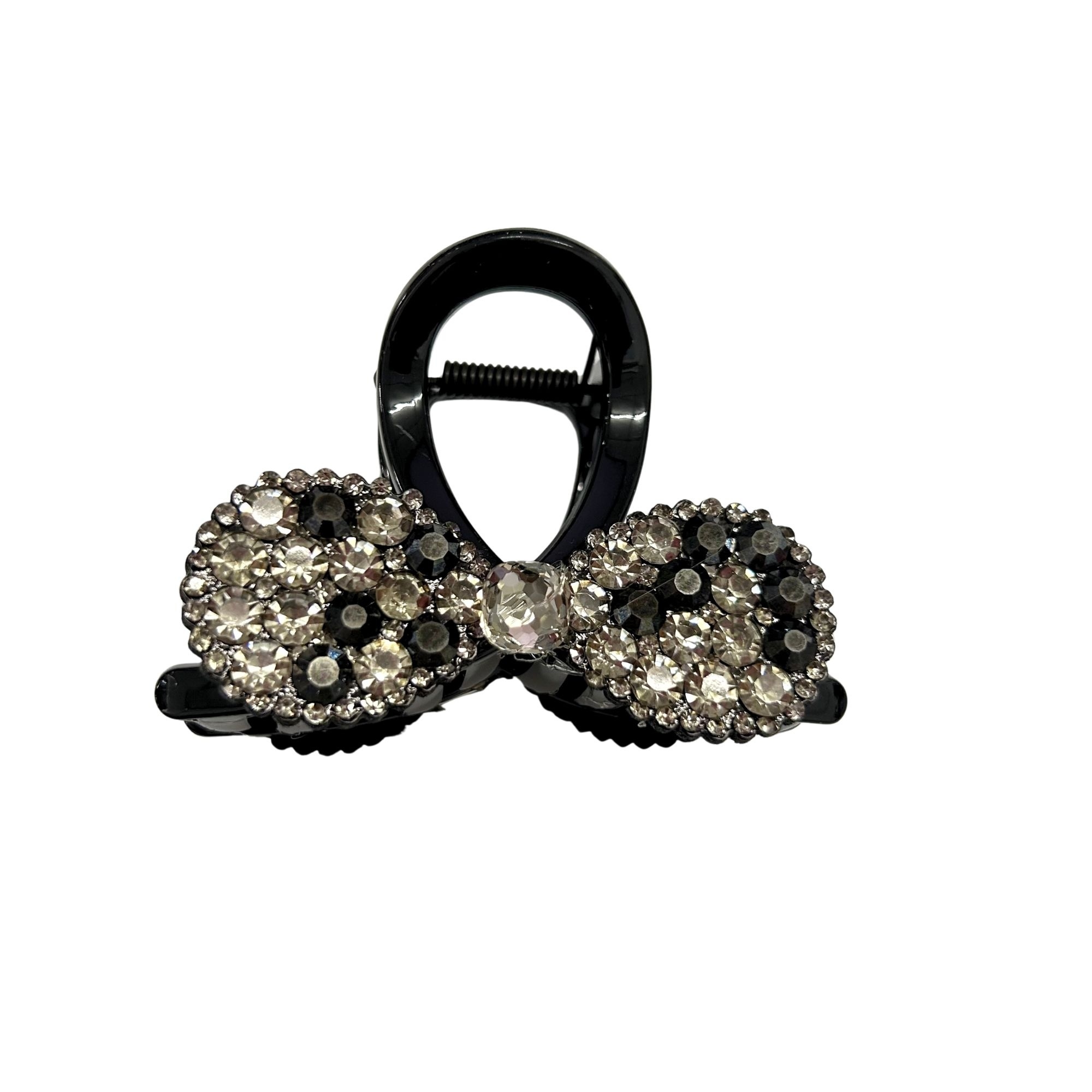 #EA0032 CRYSTAL BOW HAIR CLAW 8CM