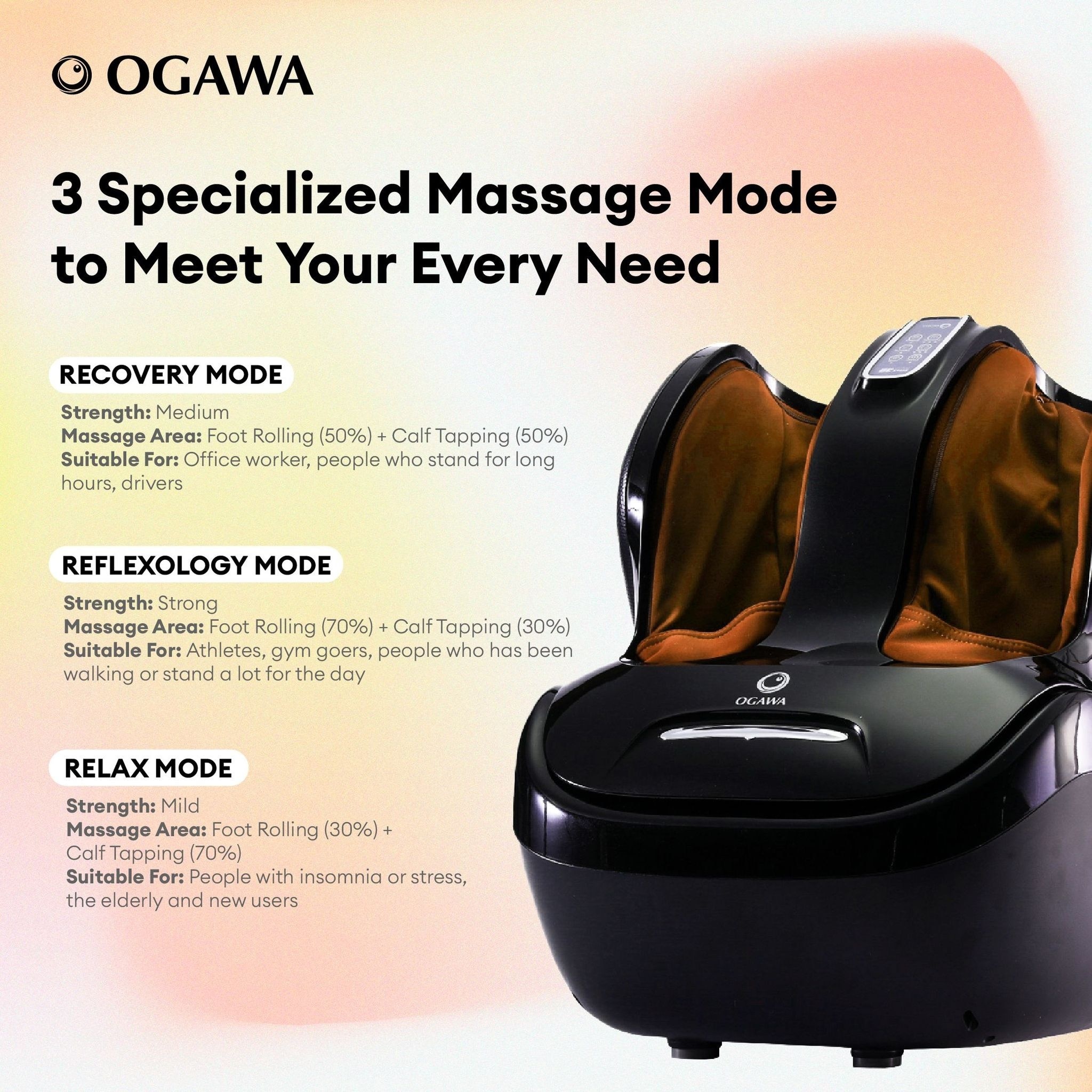 Ogawa EliteX 3D Foot Reflexology / Foot Massager (Orange)