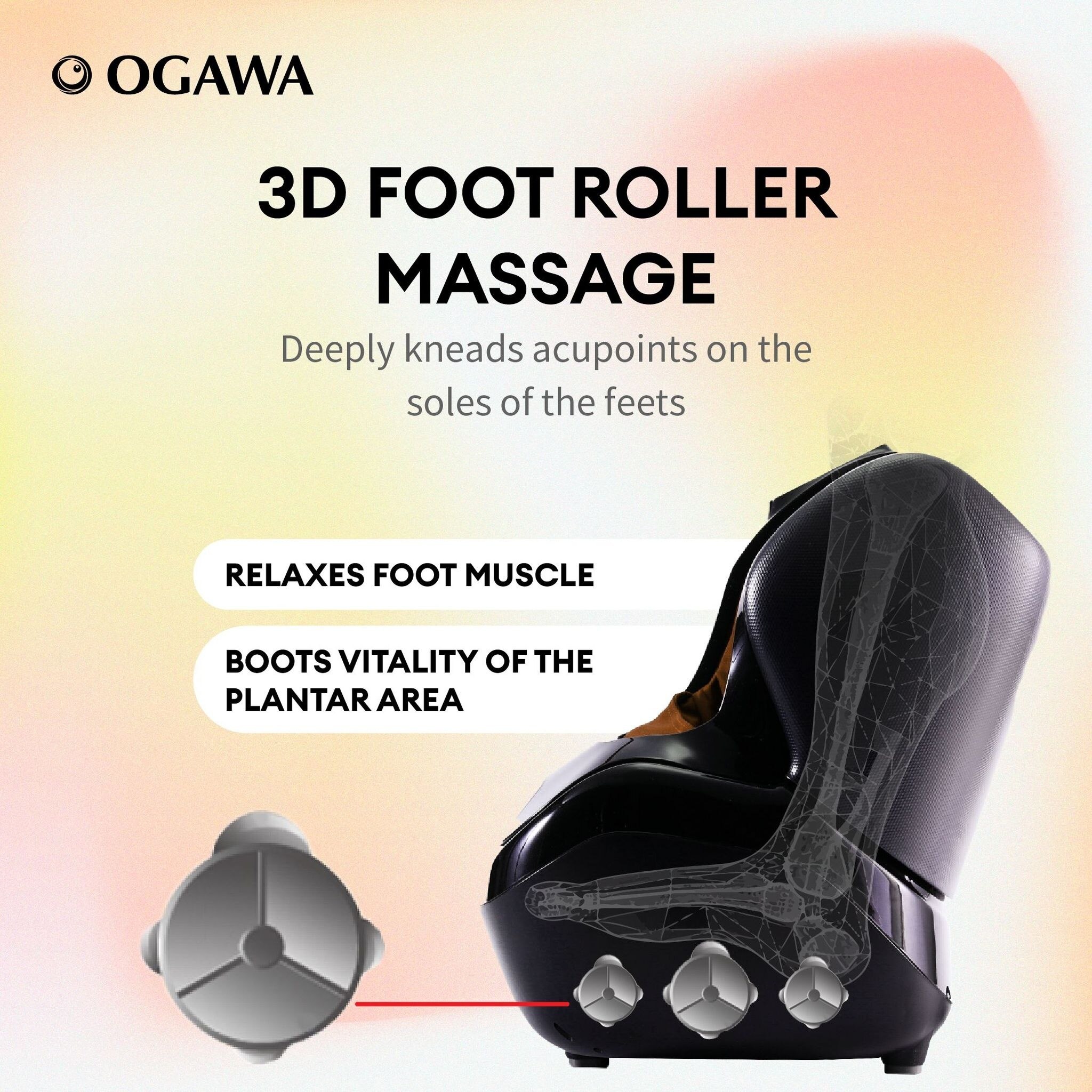 Ogawa EliteX 3D Foot Reflexology / Foot Massager (Orange)