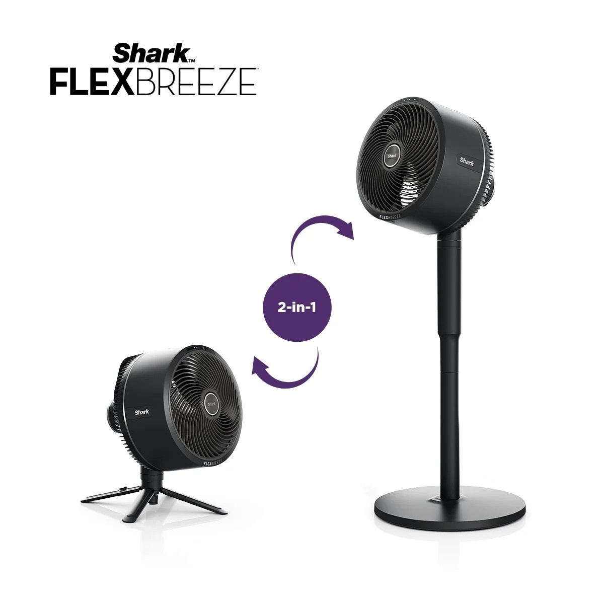 SHARK FLEXBREEZE CORDLESS & PORTABLE FAN FA221SM BLACK