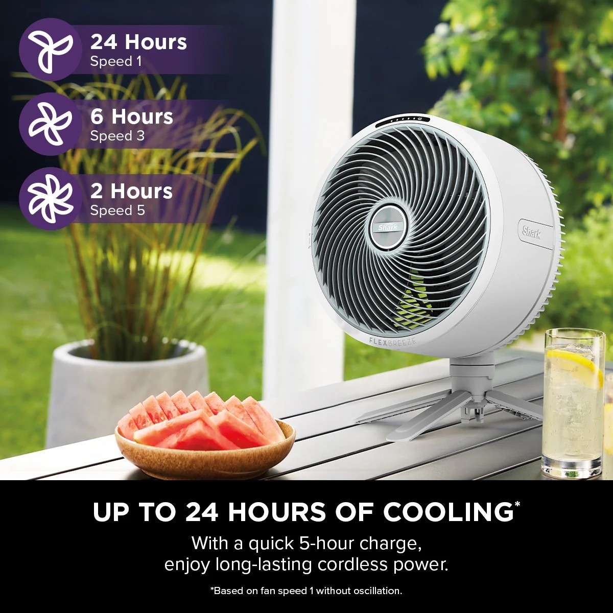 SHARK FLEXBREEZE CORDLESS & PORTABLE FAN FA221SM WHITE