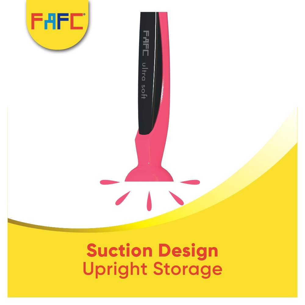 FAFC Antibacterial Charcoal Adult Suction Toothbrush Ultra Soft B3F1 Random Color(100% NEW MATERIAL)Japan Toray Bristles