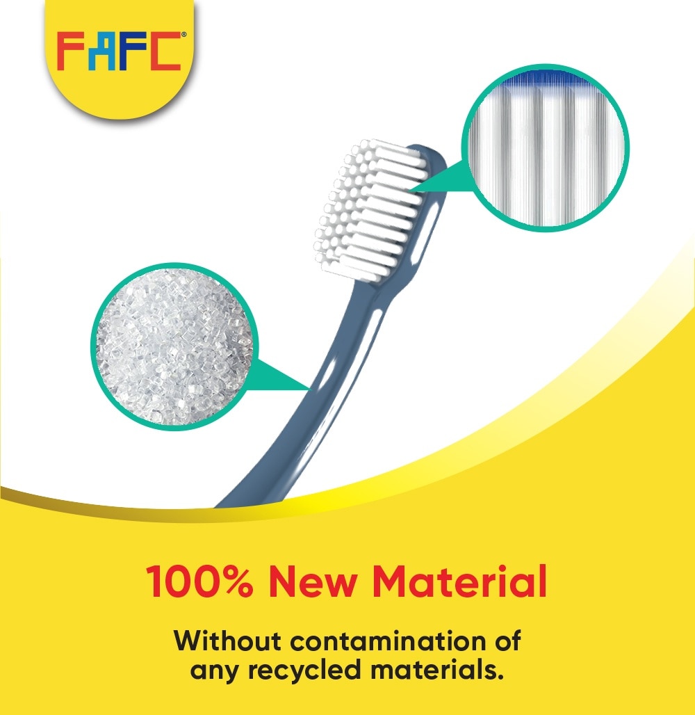 FAFC Compact Extra Soft Adult Toothbrush 1PC(100% NEW MATERIAL) Japan Toray Bristles