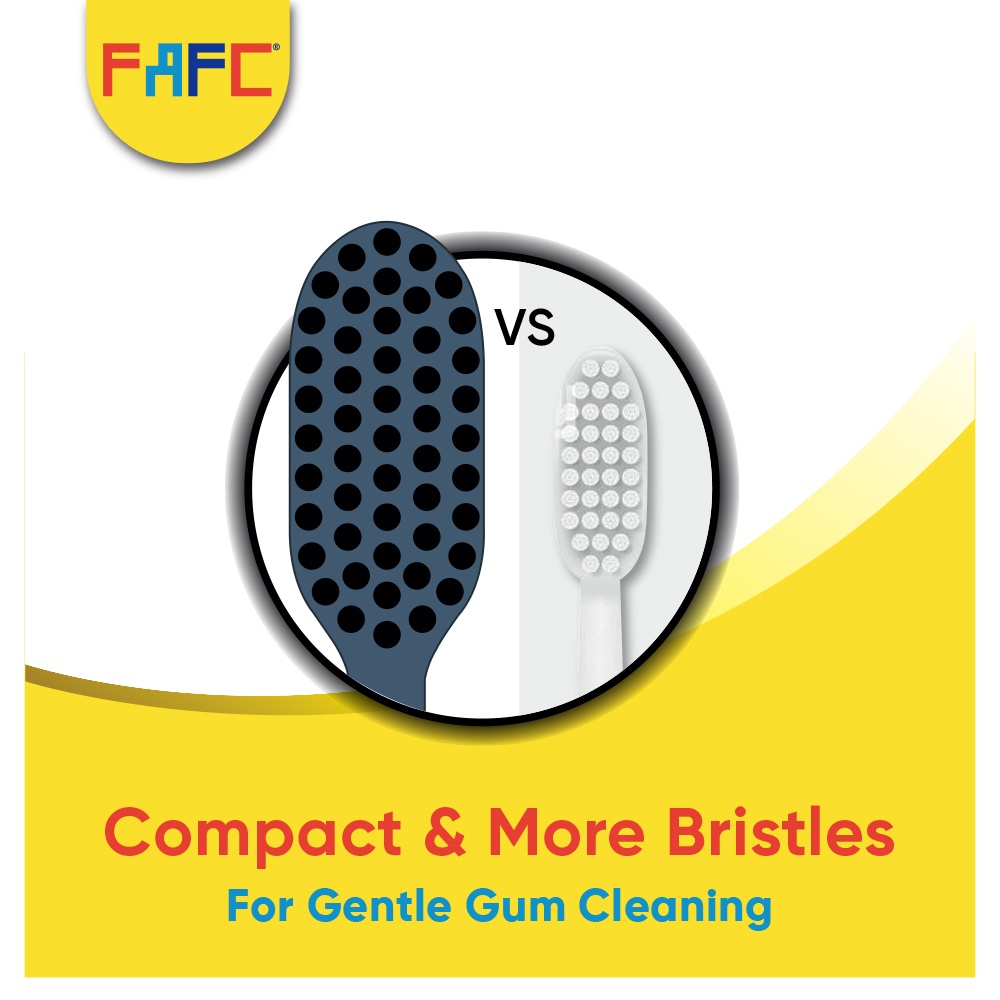 FAFC Compact Extra Soft Adult Toothbrush 1PC(100% NEW MATERIAL) Japan Toray Bristles
