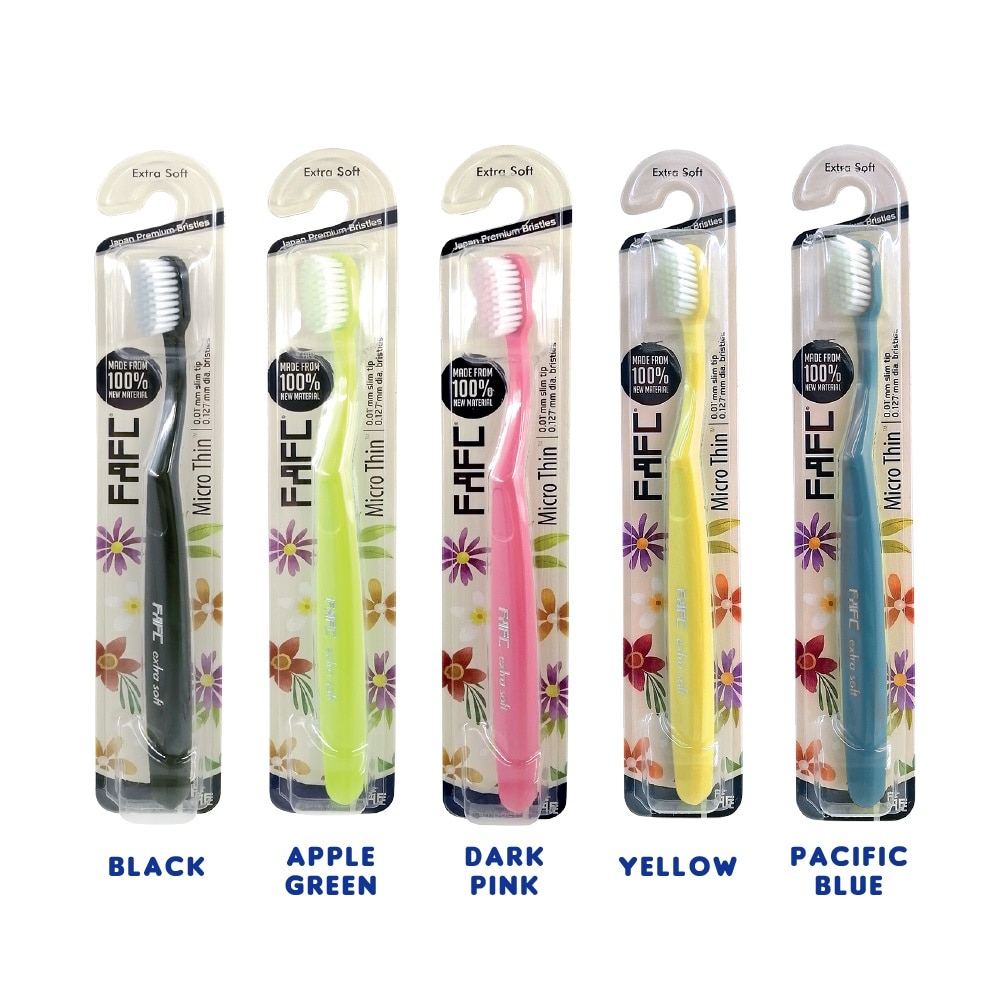 FAFC Compact Extra Soft Adult Toothbrush B3F1 Random Colour(100% NEW MATERIAL) Japan Toray Bristles