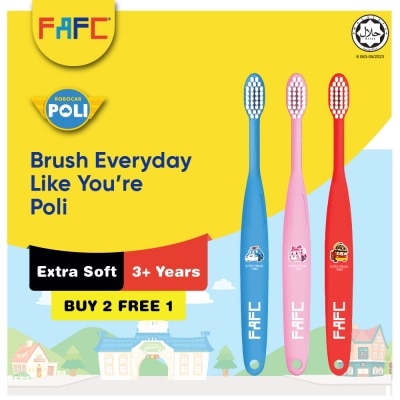 FAFC FAFC Robocar Poli Kids Toothbrush Age 3+ Buy 2 Free 1