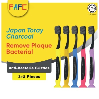 FAFC FAFC Suction Charcoal Antibacterial Adult Toothbrush [Buy 3 Free 2]