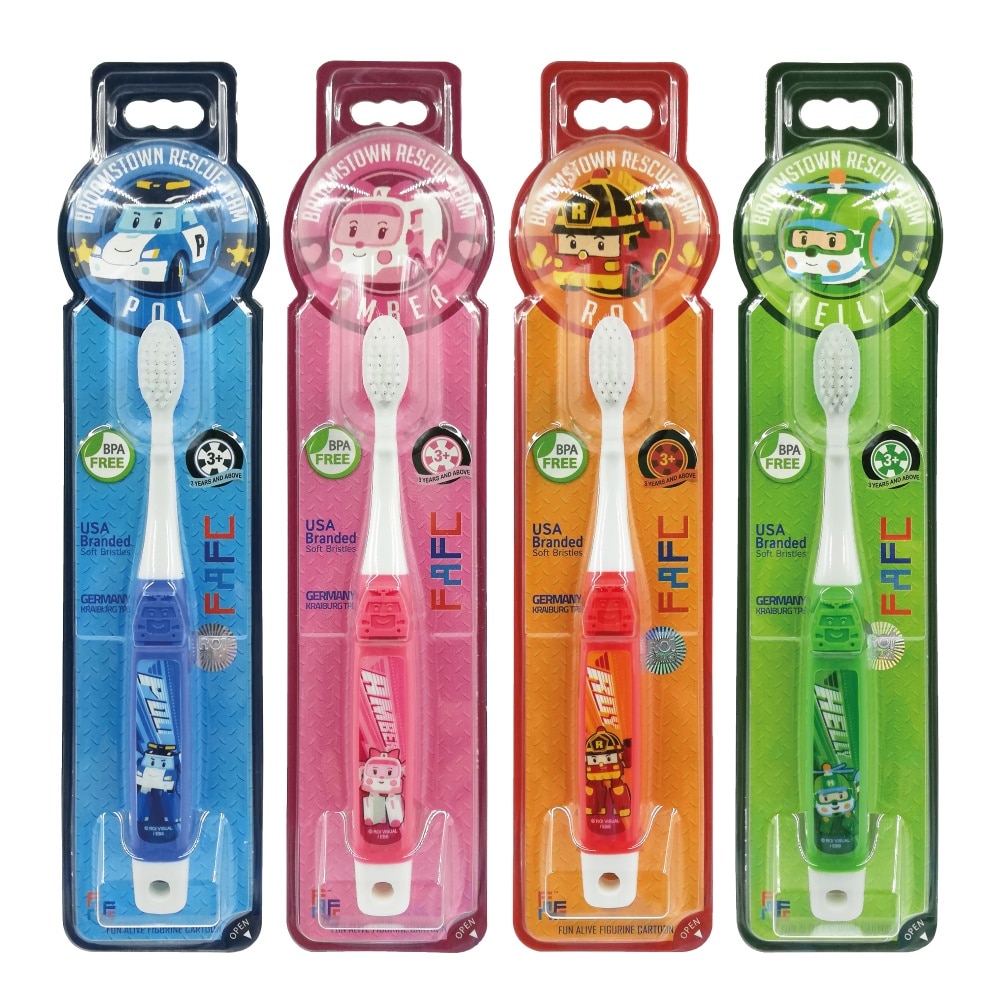 FAFC Robocar Poli Hook Extra Soft Kids Toothbrush Age 3+ [Buy 3 Free 1]