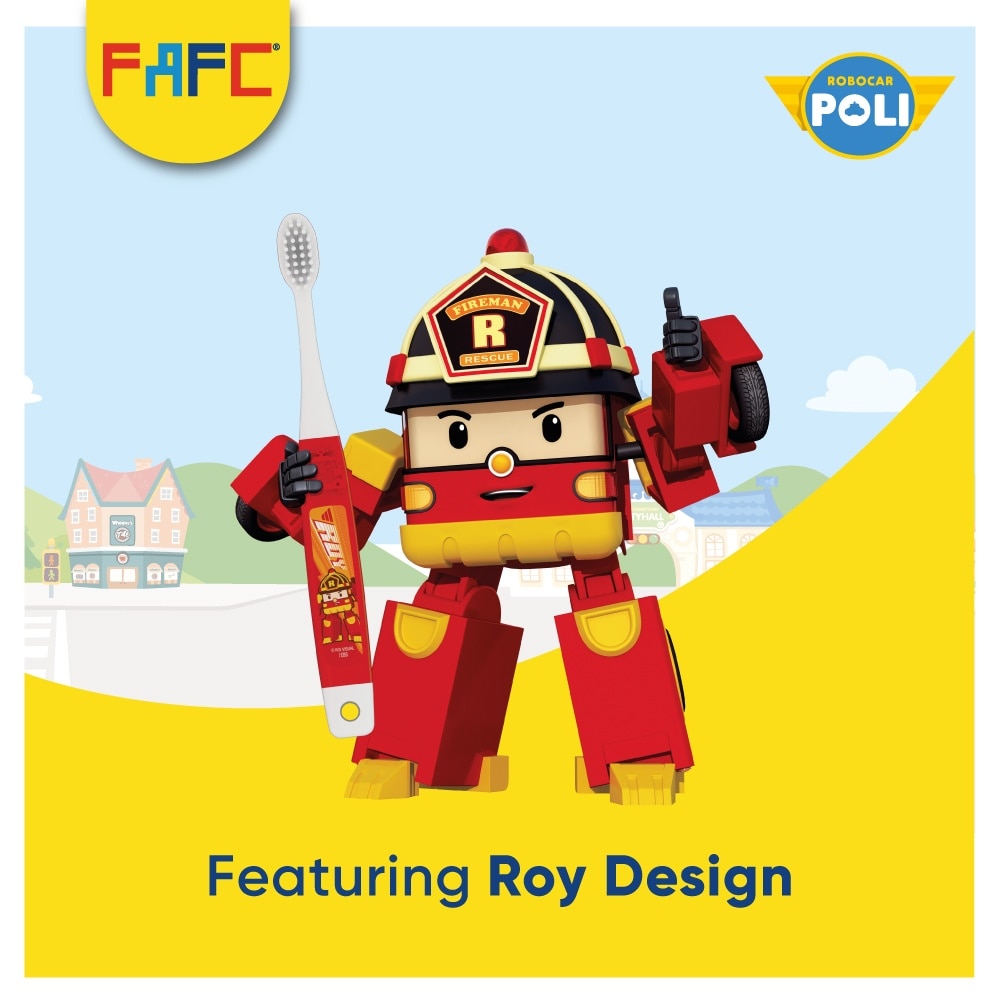FAFC Robocar Poli Hook Extra Soft Kids Toothbrush Age 3+ [Buy 3 Free 1]