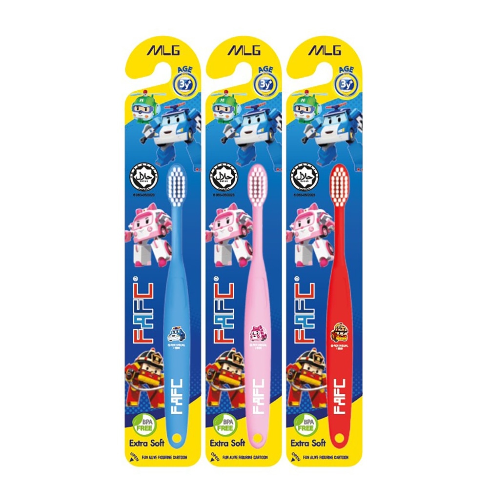 FAFC Robocar Poli Kids Toothbrush Age 3+ Buy 2 Free 1