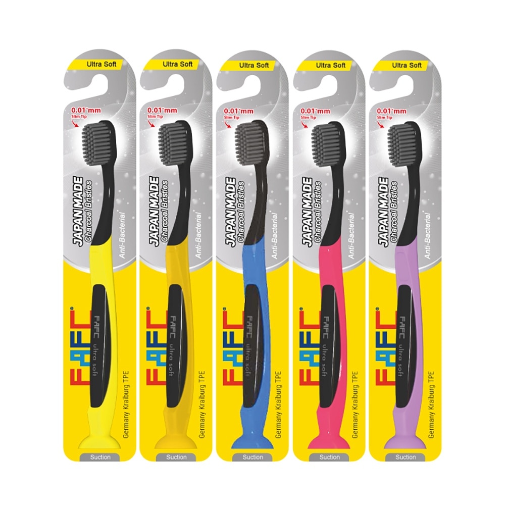 FAFC Suction Charcoal Antibacterial Adult Toothbrush [Buy 3 Free 2]
