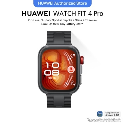 HUAWEI HUAWEI WATCH FIT 4 Pro Black, Pro-Level Outdoor Sports**, ECG**, Up to 10-day Battery Life