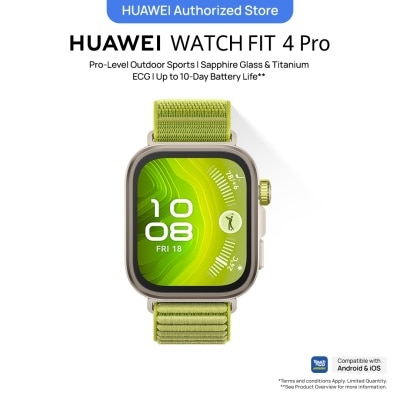 HUAWEI HUAWEI WATCH FIT 4 Pro Green, Pro-Level Outdoor Sports**, ECG**, Up to 10-day Battery Life