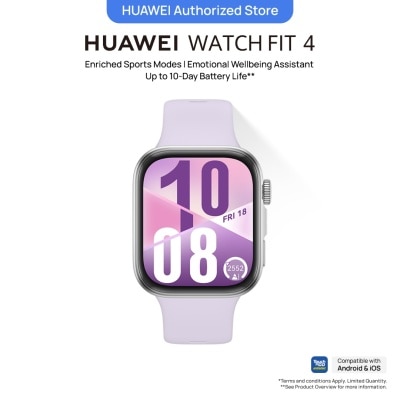 HUAWEI HUAWEI WATCH FIT 4 Purple, Pro-Level Outdoor Sports**, ECG**, Up to 10-day Battery Life