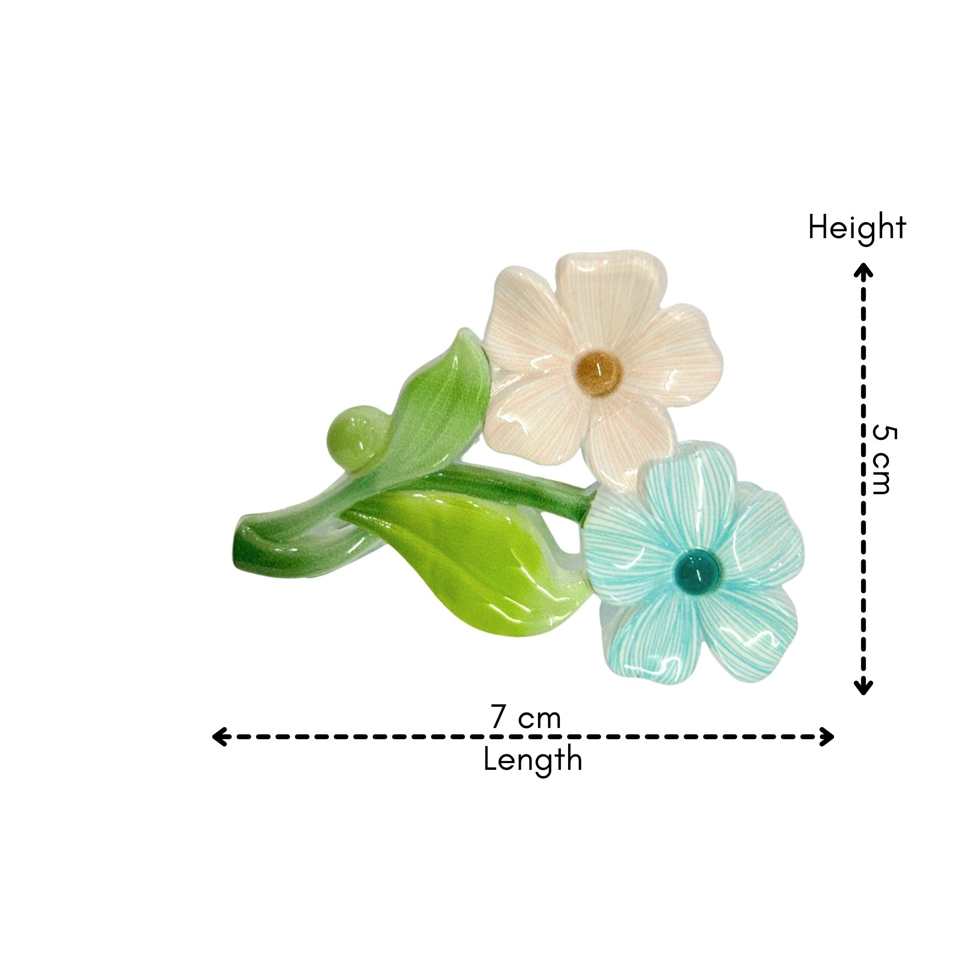 AJC-0456 DOUBLE FLOWER GARDEN LEAF HAIR CLAW 7CM image
