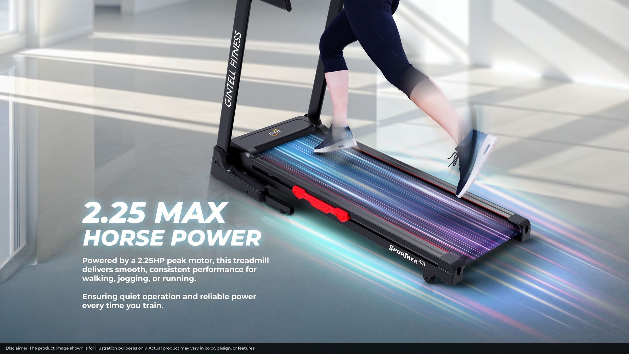 GINTELL Sportrek FT431 Bluetooth Auto Inclination Treadmill (Foldable) - (Black)