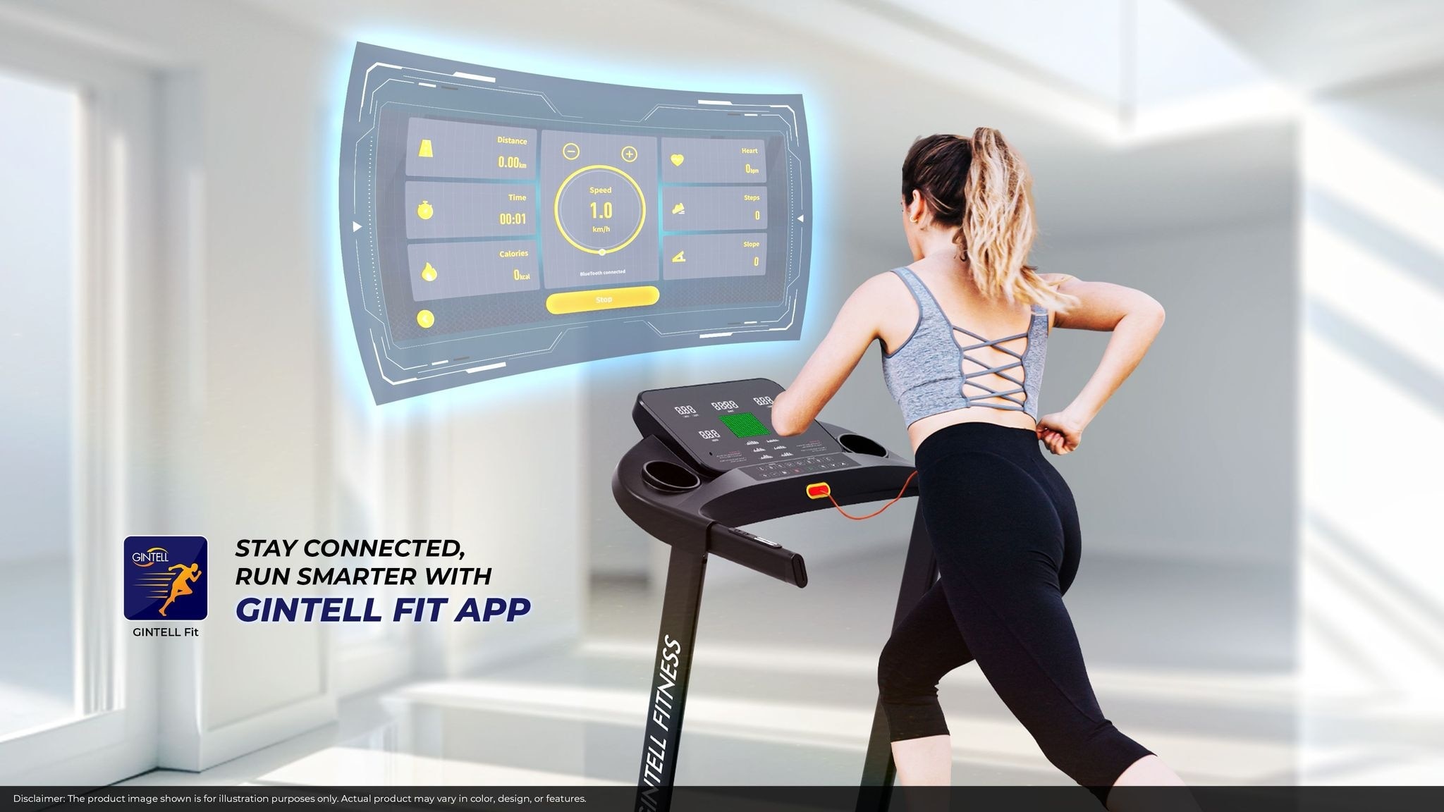 GINTELL Sportrek FT431 Bluetooth Auto Inclination Treadmill (Foldable) - (Black)
