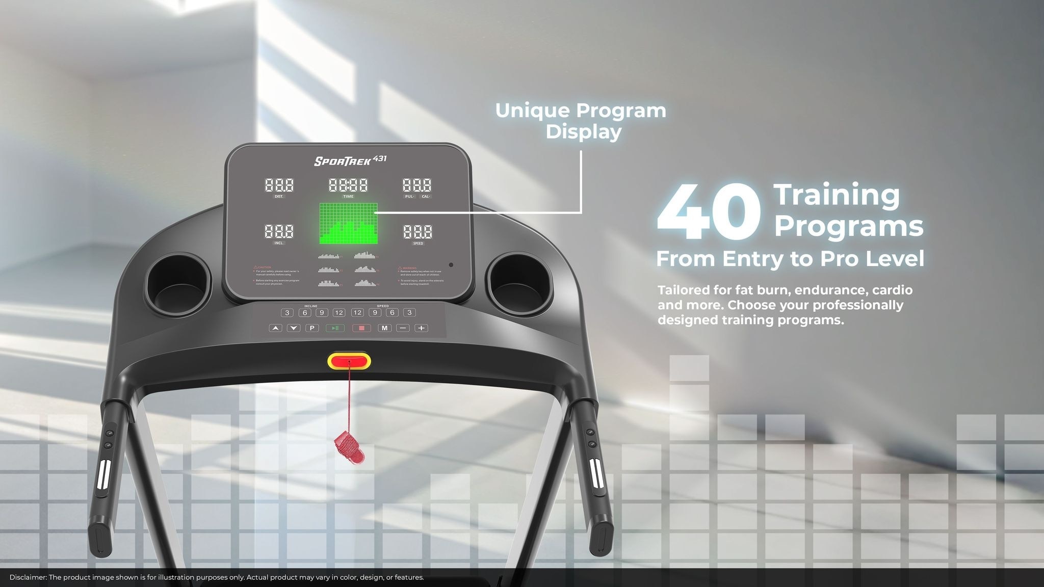GINTELL Sportrek FT431 Bluetooth Auto Inclination Treadmill (Foldable) - (Black)