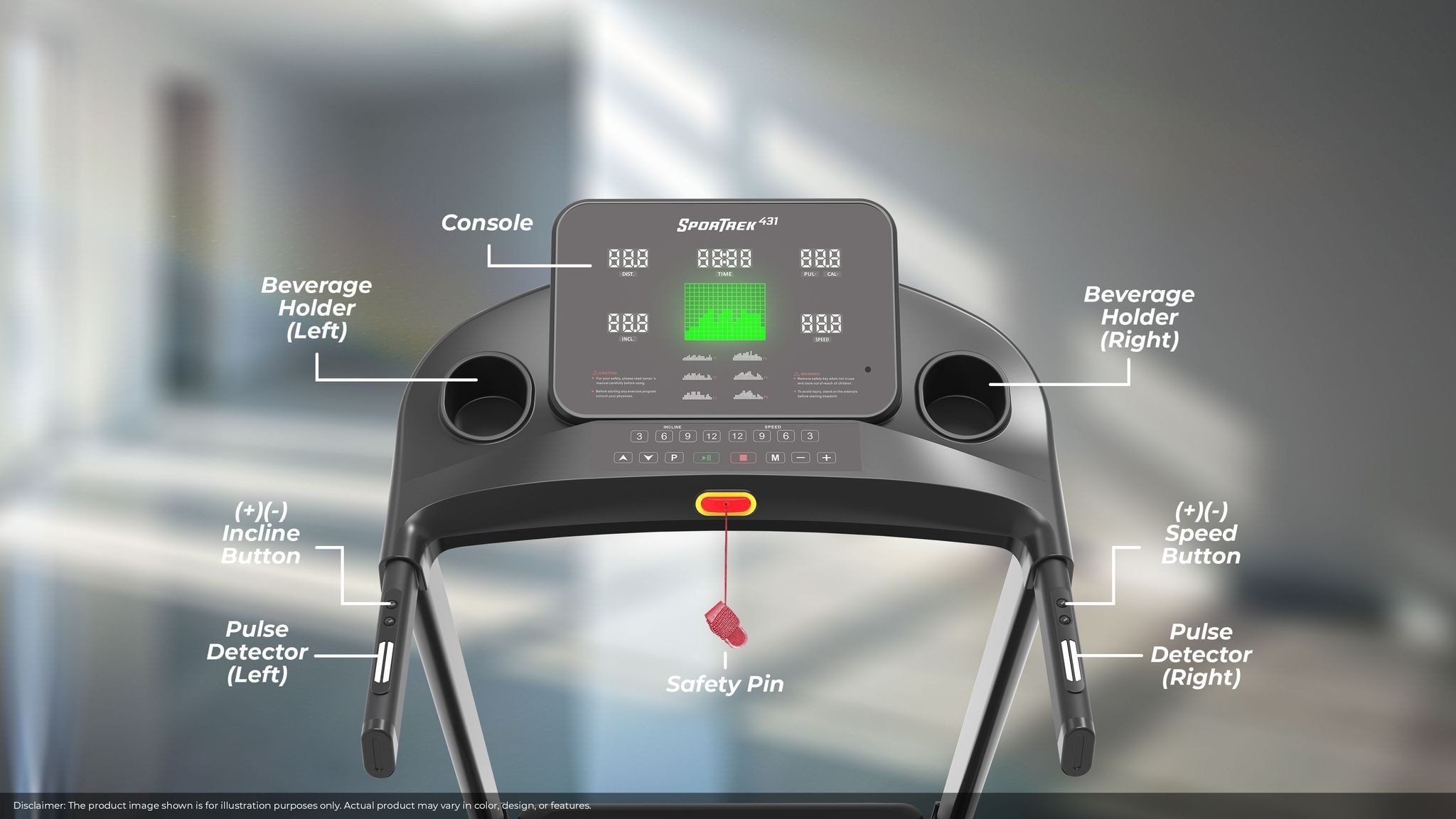 GINTELL Sportrek FT431 Bluetooth Auto Inclination Treadmill (Foldable) - (Black)