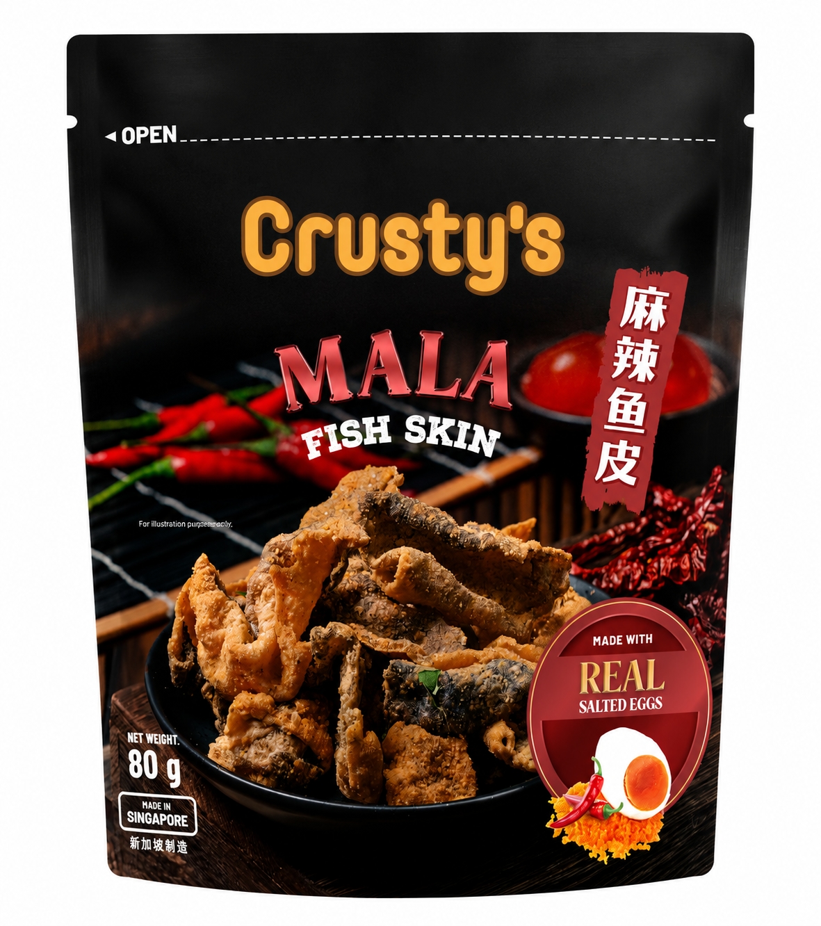 Crusty's Mala Fish Skin with Salted Egg 80g image