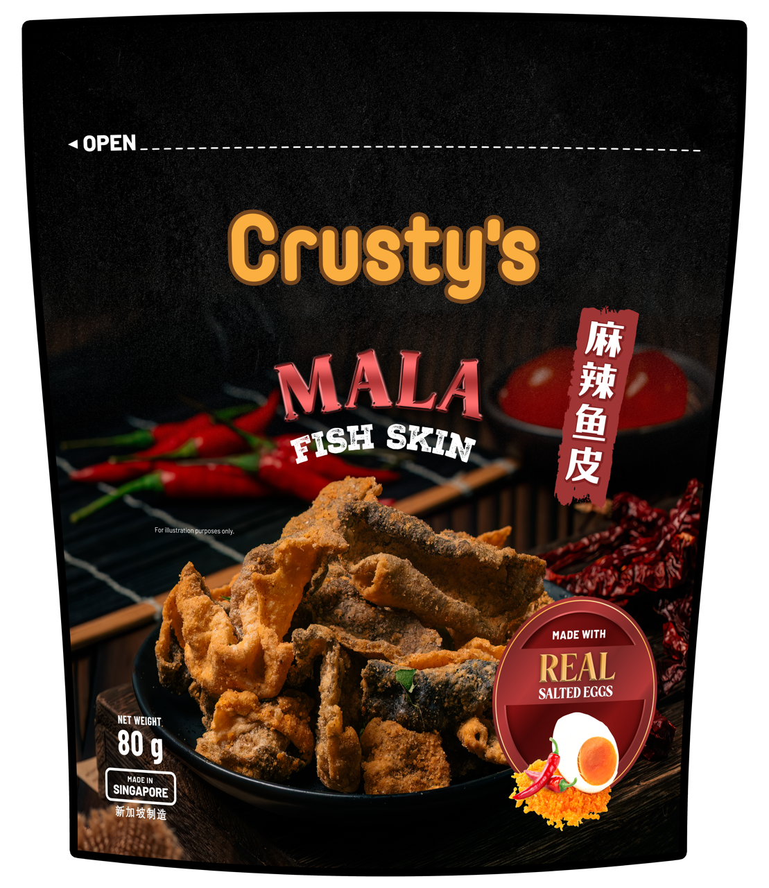 Crusty's Mala Fish Skin with Salted Egg 80g image