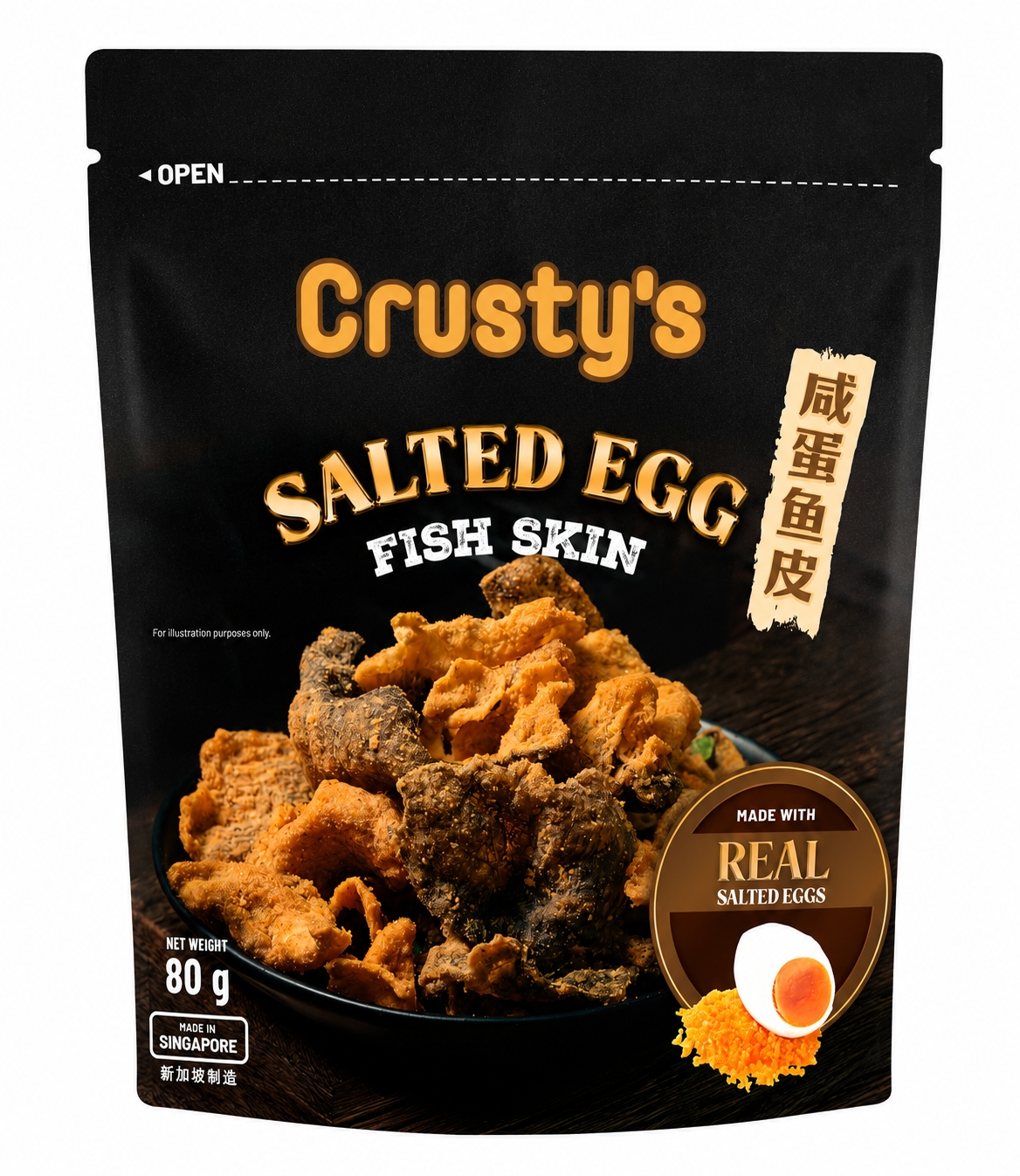 Crusty's Salted Egg Fish Skin 80g image