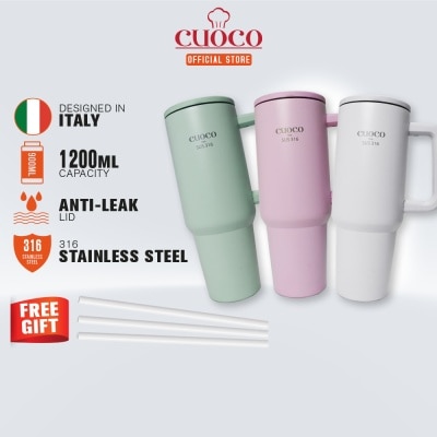 CUOCO - Cuoco 316 Stainless Steel Frozen Mug Max with Handle and Straw 1200ml Set