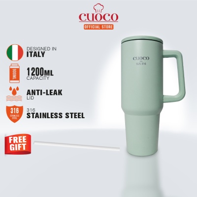 CUOCO Cuoco 316 Stainless Steel Frozen Mug Max with Handle and Straw 1200ml