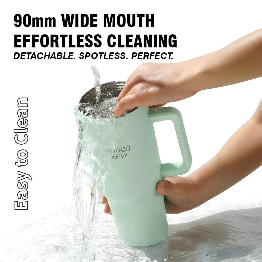 Cuoco 316 Stainless Steel Frozen Mug Max with Handle and Straw 1200ml Set