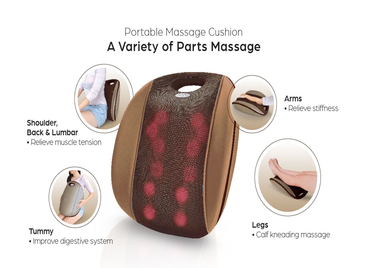GINTELL G-Resto Massage Cushion - (coffee brown)