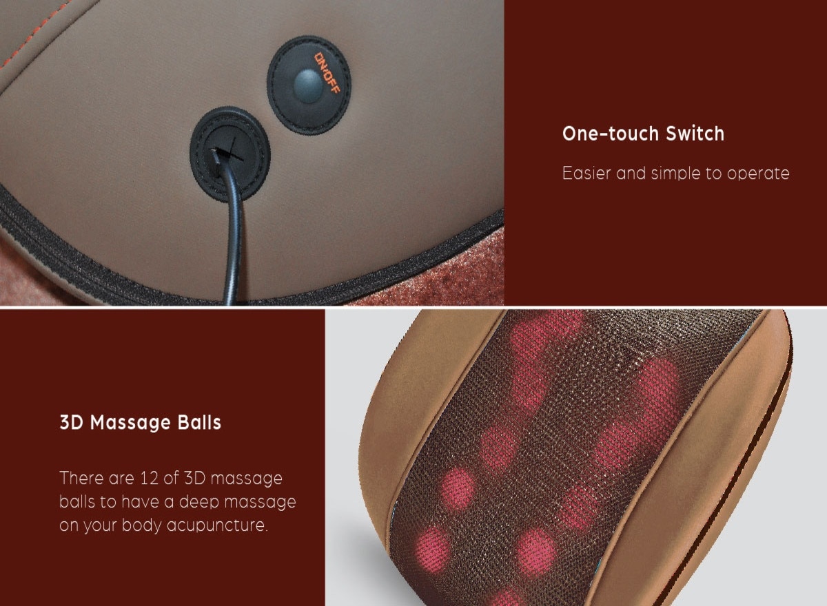 GINTELL G-Resto Massage Cushion - (coffee brown)
