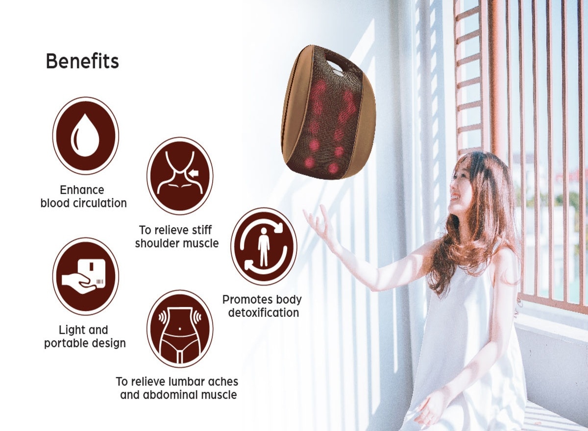 GINTELL G-Resto Massage Cushion - (coffee brown)