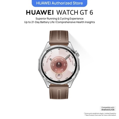 HUAWEI HUAWEI WATCH GT 6 Grey 46mm Smartwatch, Advanced Outdoor Sports*, Superior Running & Cycling Experience, ECG Analysis*, Up to 21-Day Battery Life*