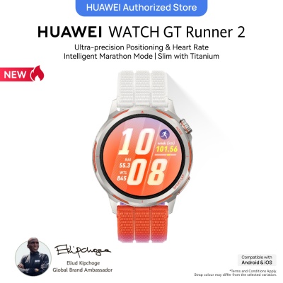 HUAWEI - HUAWEI WATCH GT Runner 2 Dawn Orange Smartwatch, Ultra-Precise Positioning &amp;amp;amp; Heart Rate, Intelligent Marathon Mode, Slim with Titanium