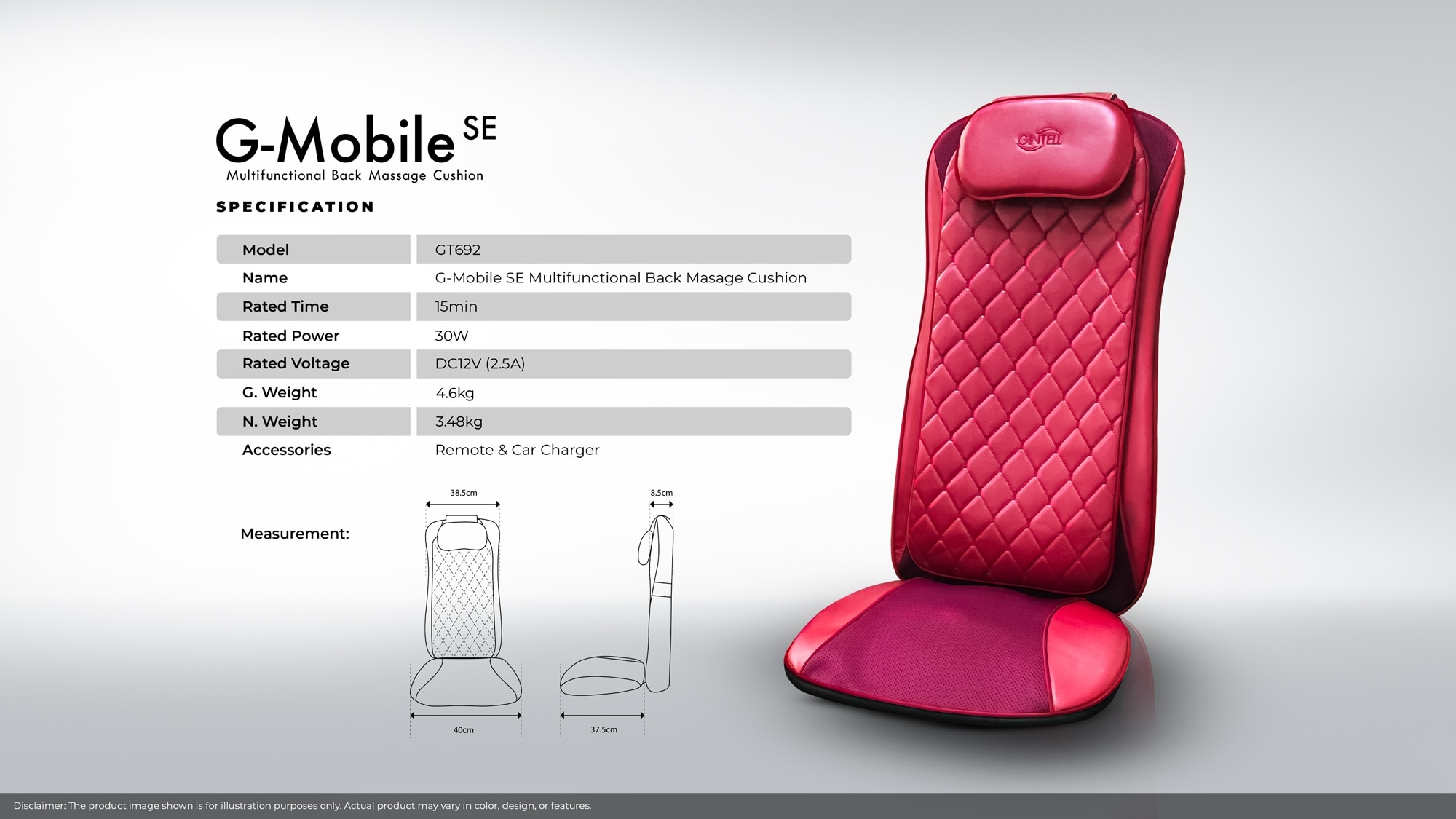  G-Mobile SE Massage Cushion GT692