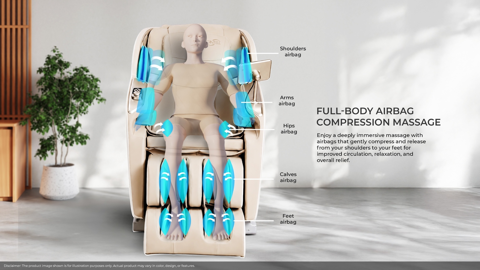 [NEWLY LAUNCHED]  GINTELL B-Bravo Light Brown Massage Chair GT9850LB image