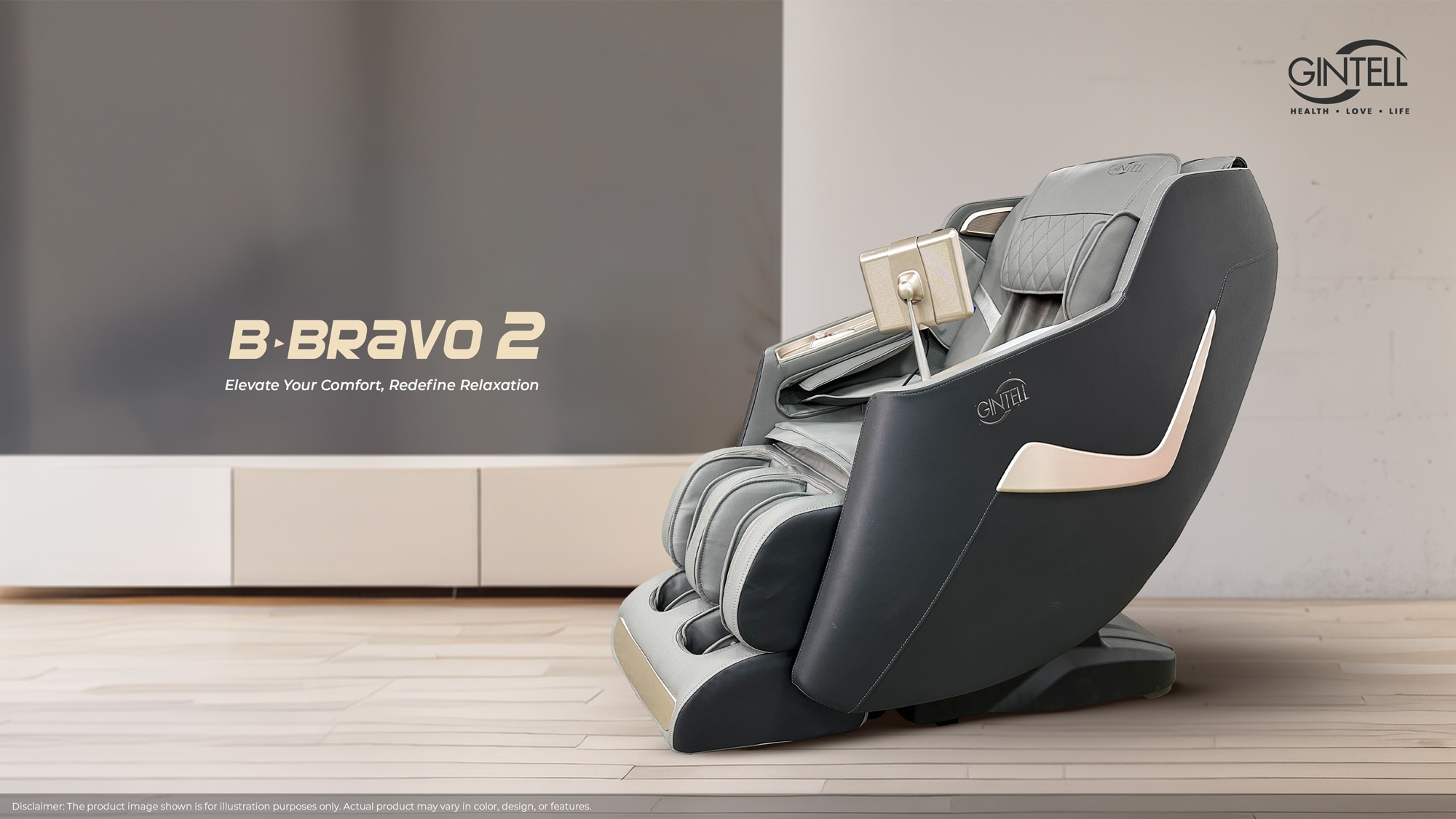 GINTELL B-Bravo 2 Massage Chair (3D Roller + Heat Therapy + Full Body Airbag)